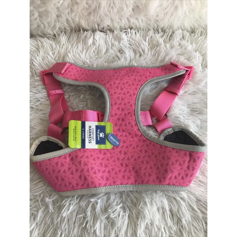 TOP PAW Hot Pink Reflective Comfort Dog Harness (EXTRA LARGE) (NEW)